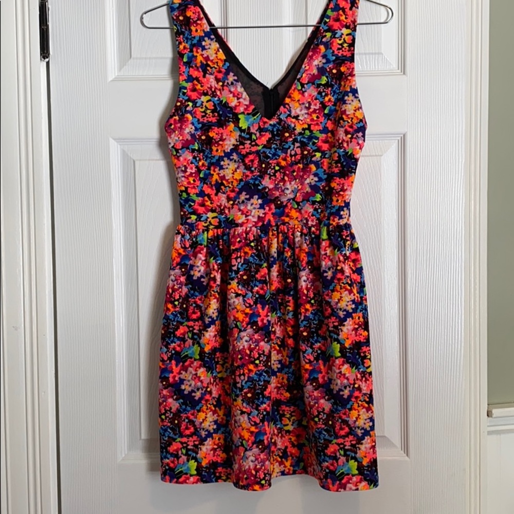 Neon floral dress by Aqua